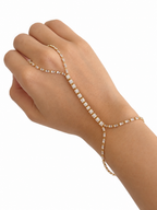 Hand chain tennis style fondo dorado