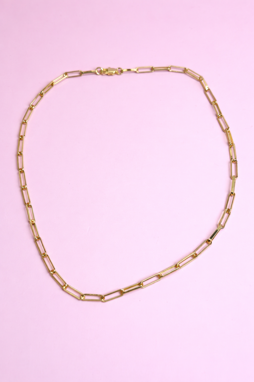 Cadena paperclip chapa de oro 18k