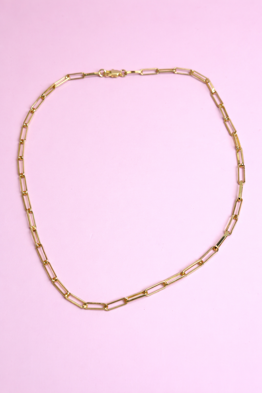 Cadena paperclip chapa de oro 18k