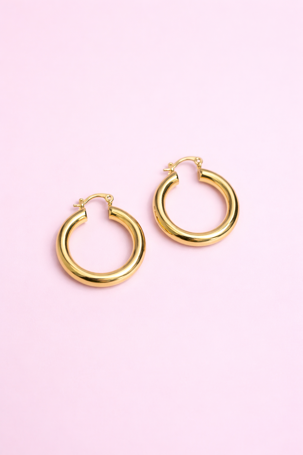Arracadas lisas chapa de oro 18k