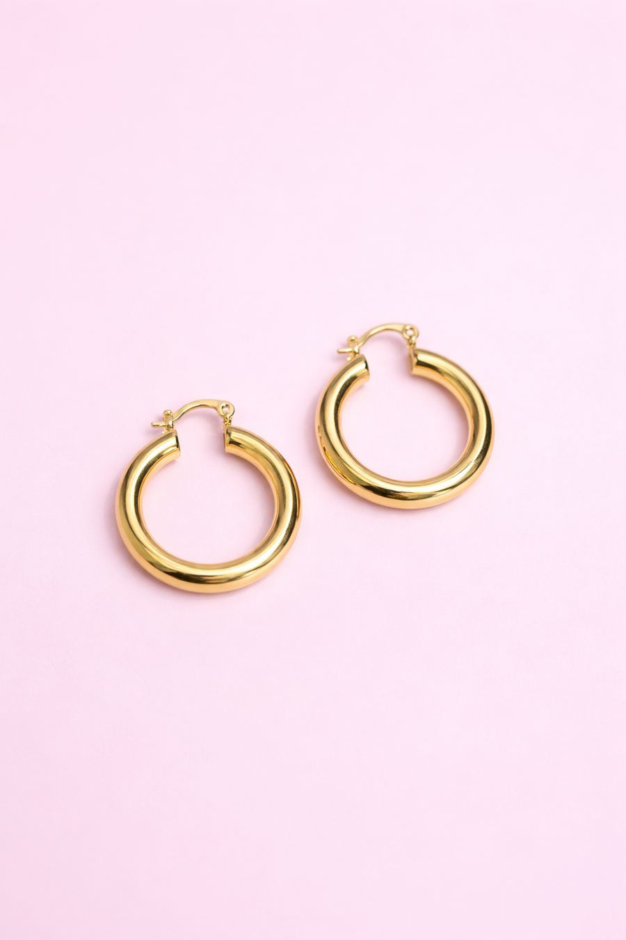 Arracadas lisas chapa de oro 18k