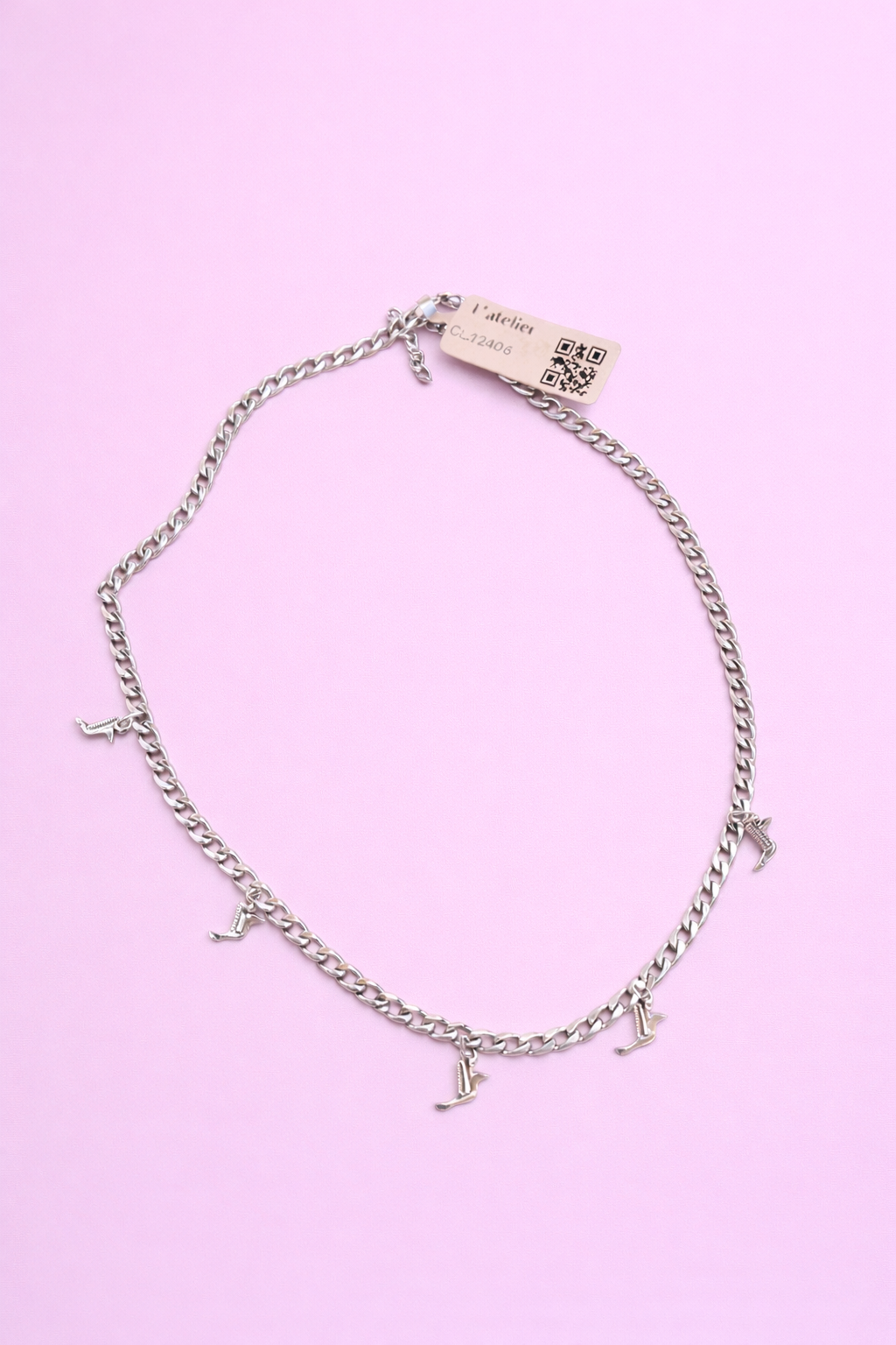 Collar barbado acero con colibris