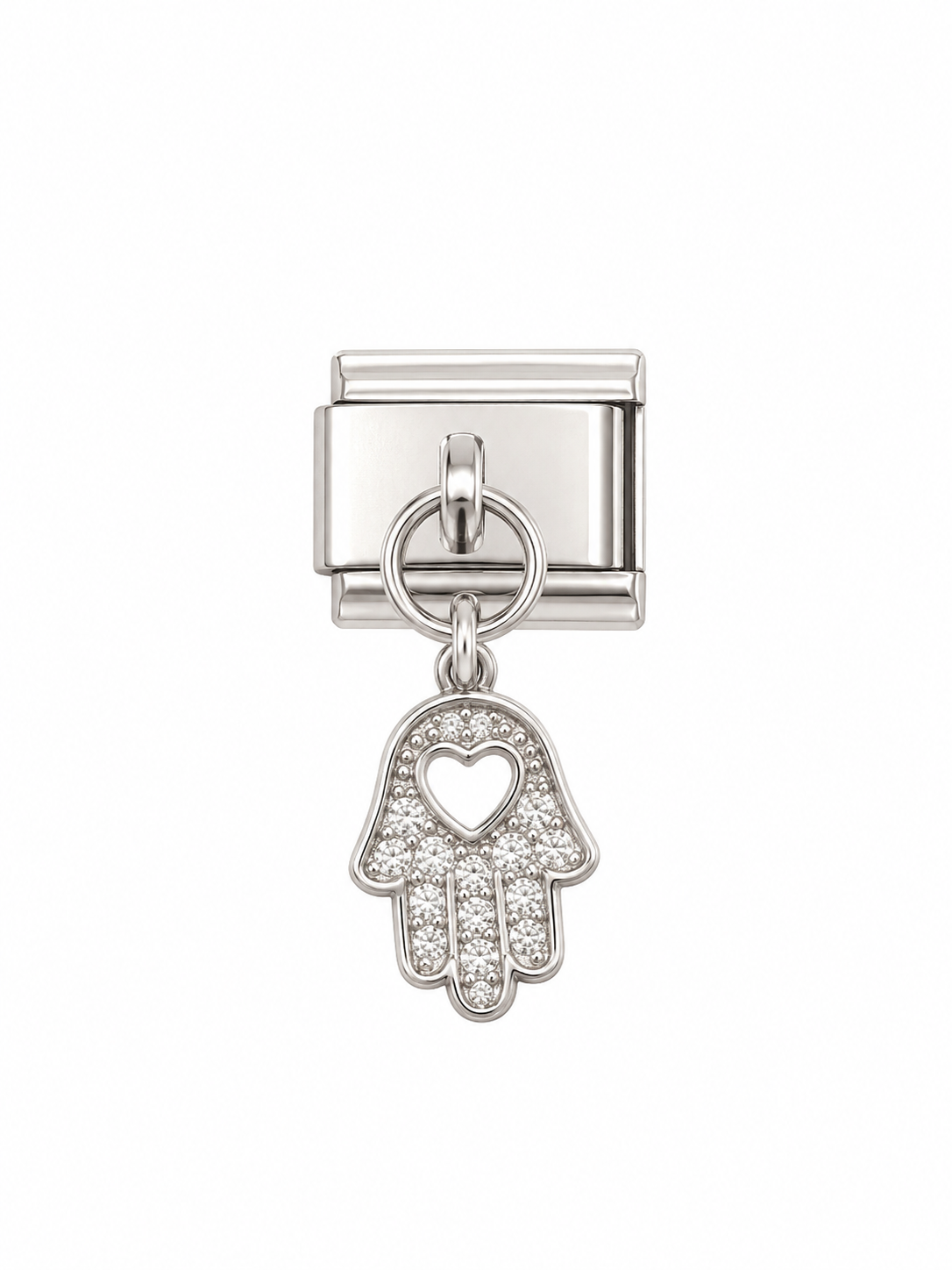 Charm italiano mano de Fátima corazón