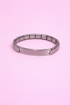 Pulsera italiana con placa para grabado