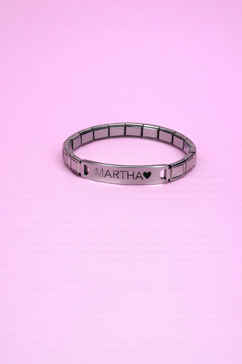 Pulsera italiana con placa para grabado