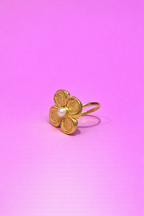 Anillo de flor acero inoxidable