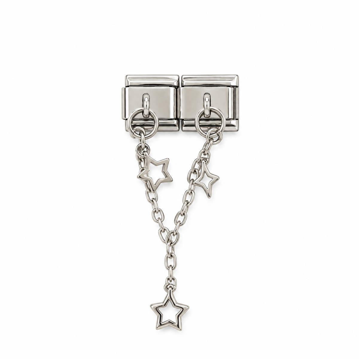 Charm italiano doble estrellas colgantes