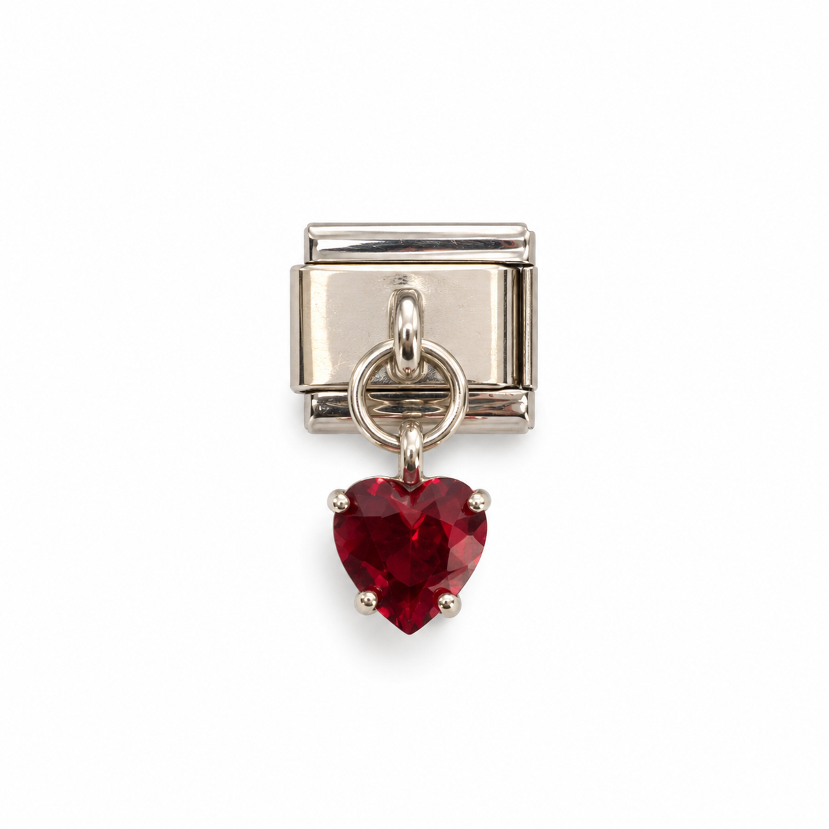 Charm italiano corazón rojo colgante