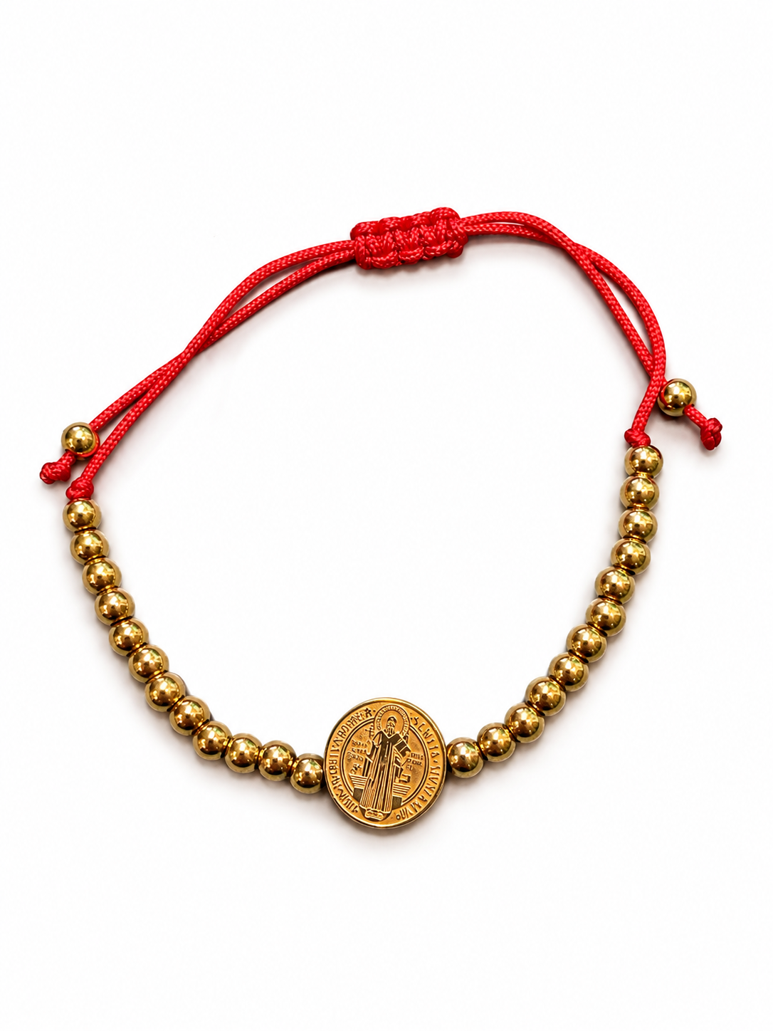 pulsera hilo rojo san benito con cuentas