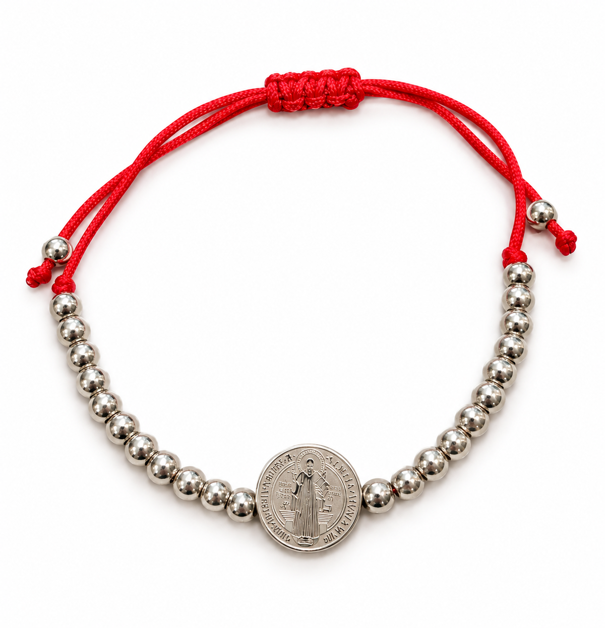pulsera hilo rojo san benito con cuentas