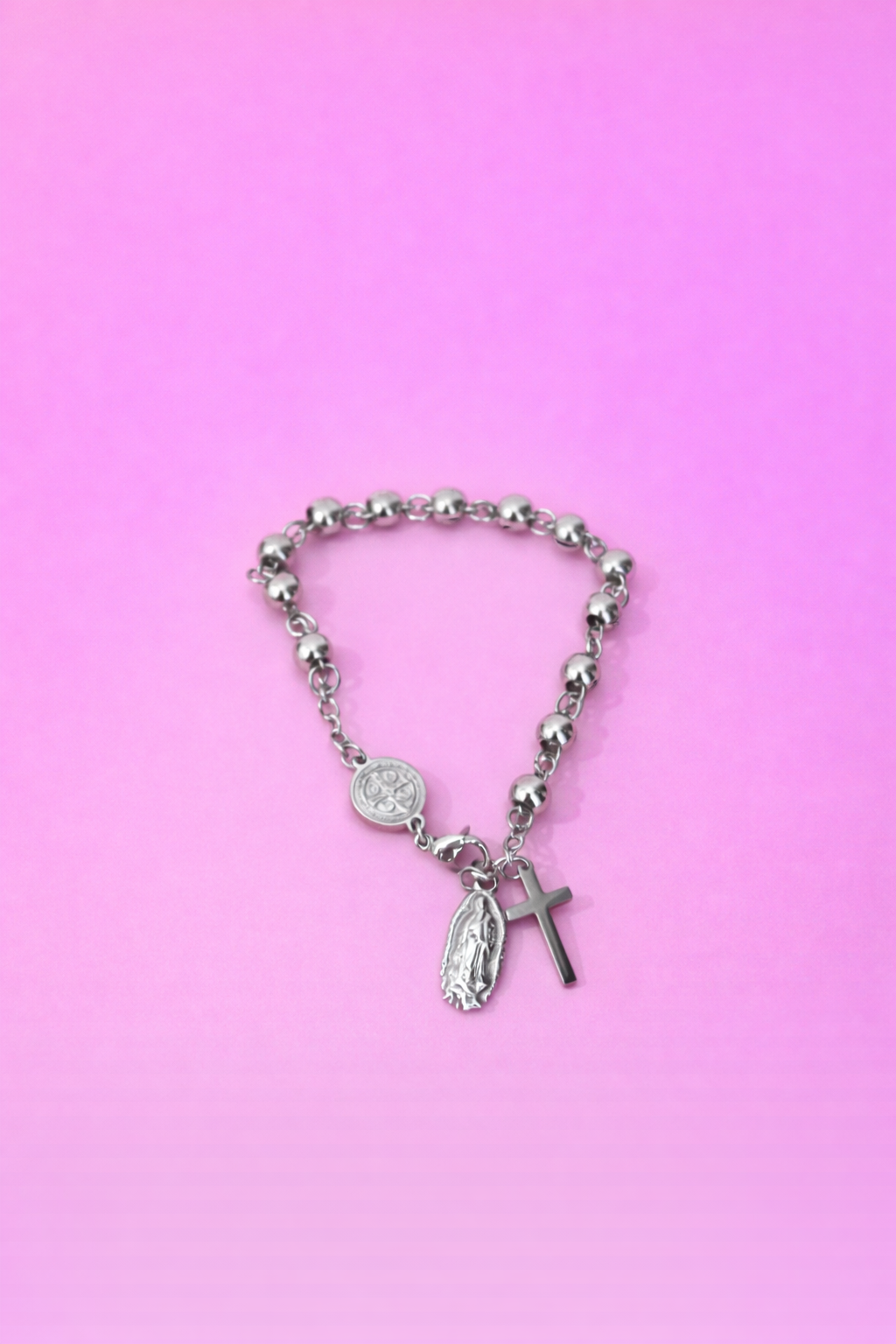 Pulsera acero balines / virgen