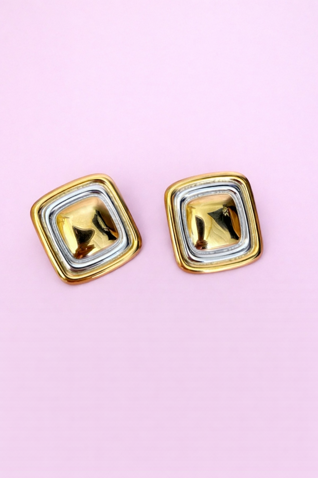 Aretes combinados chunky cuadrados