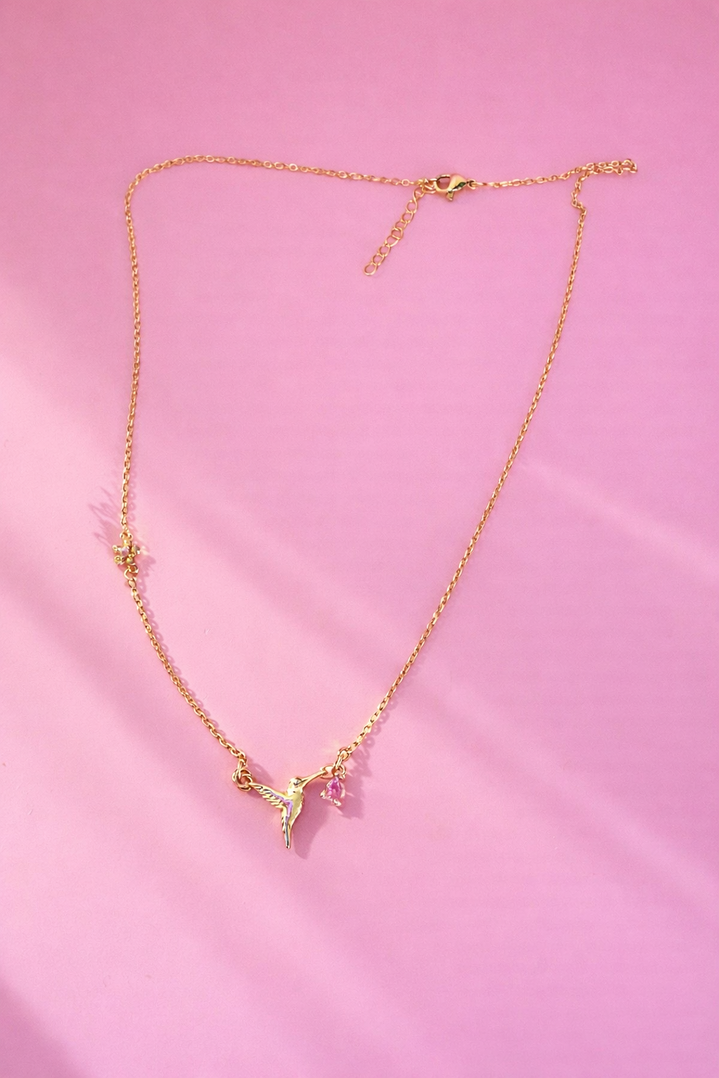 Collar colibrí y flor mini