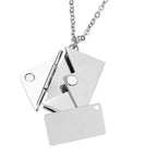 COLLAR CARTA PLATEADA GRABADO