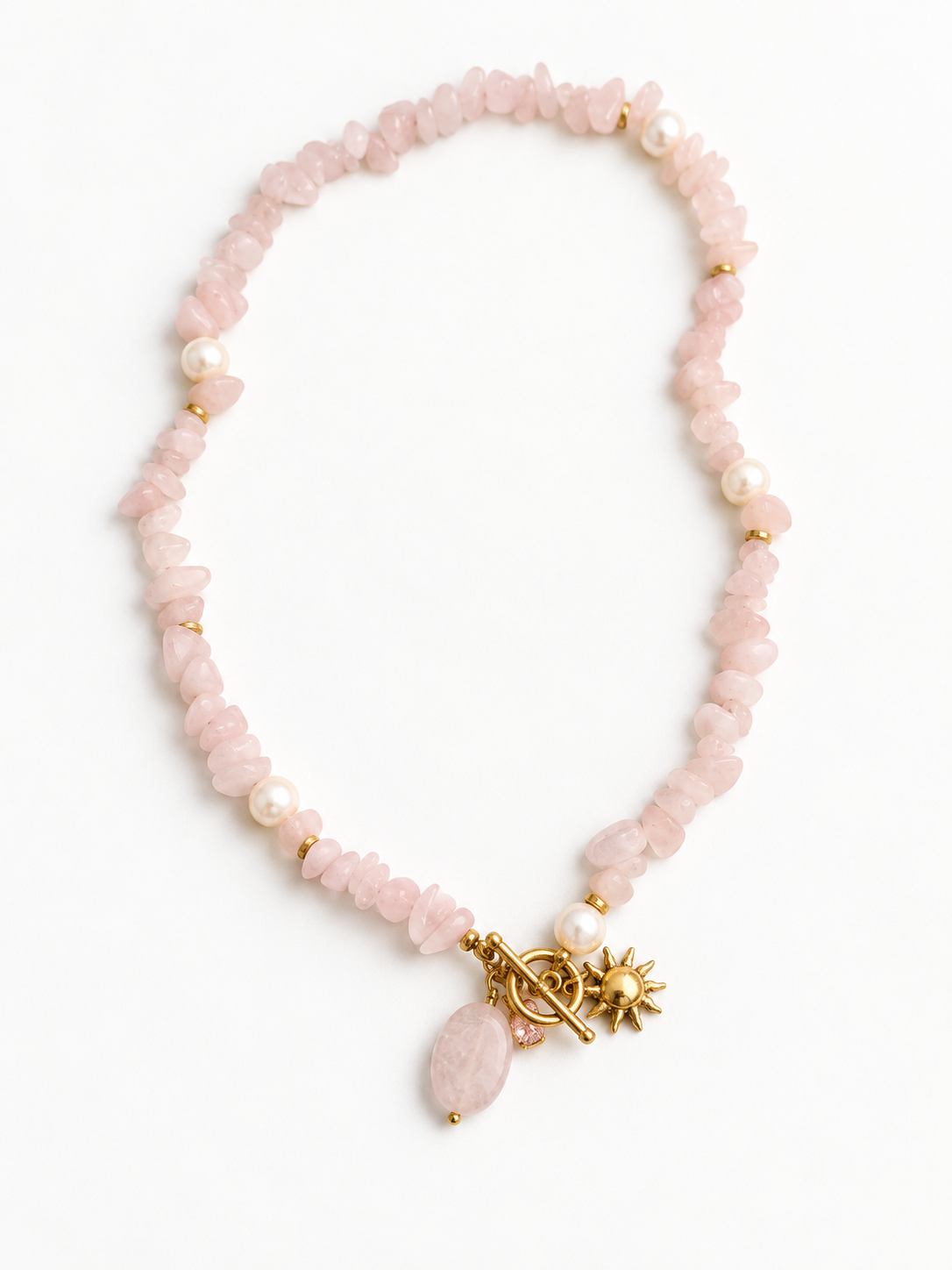 collar de cuentas de piedras naturales con colguijes