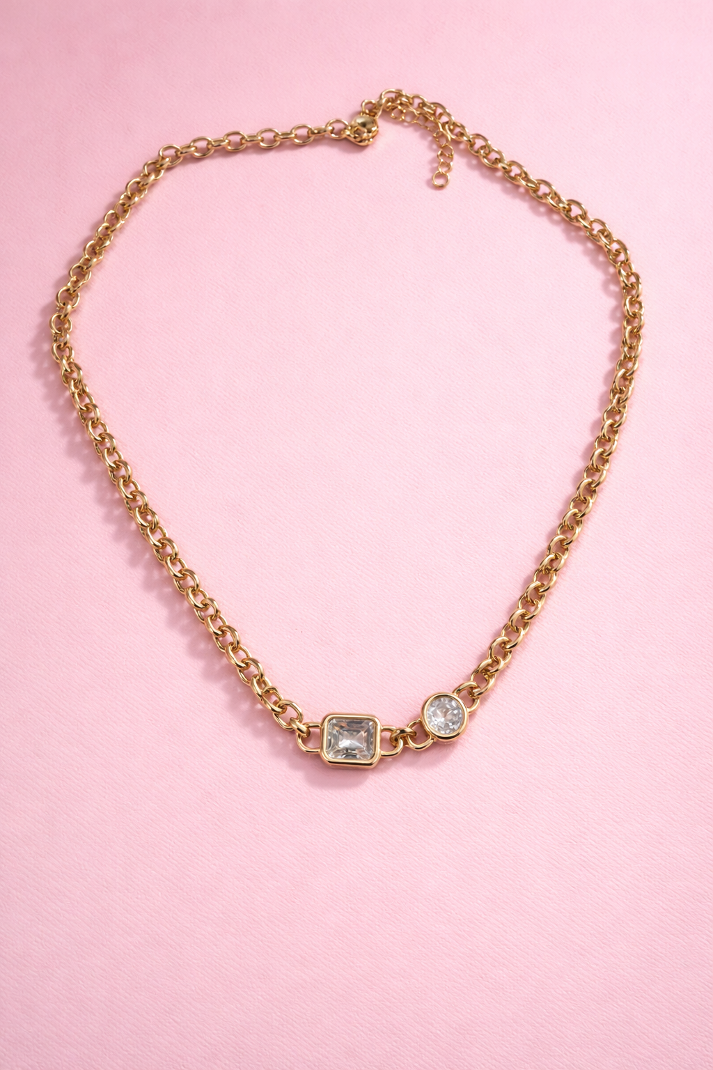 Collar cadena gruesa 2 piedras