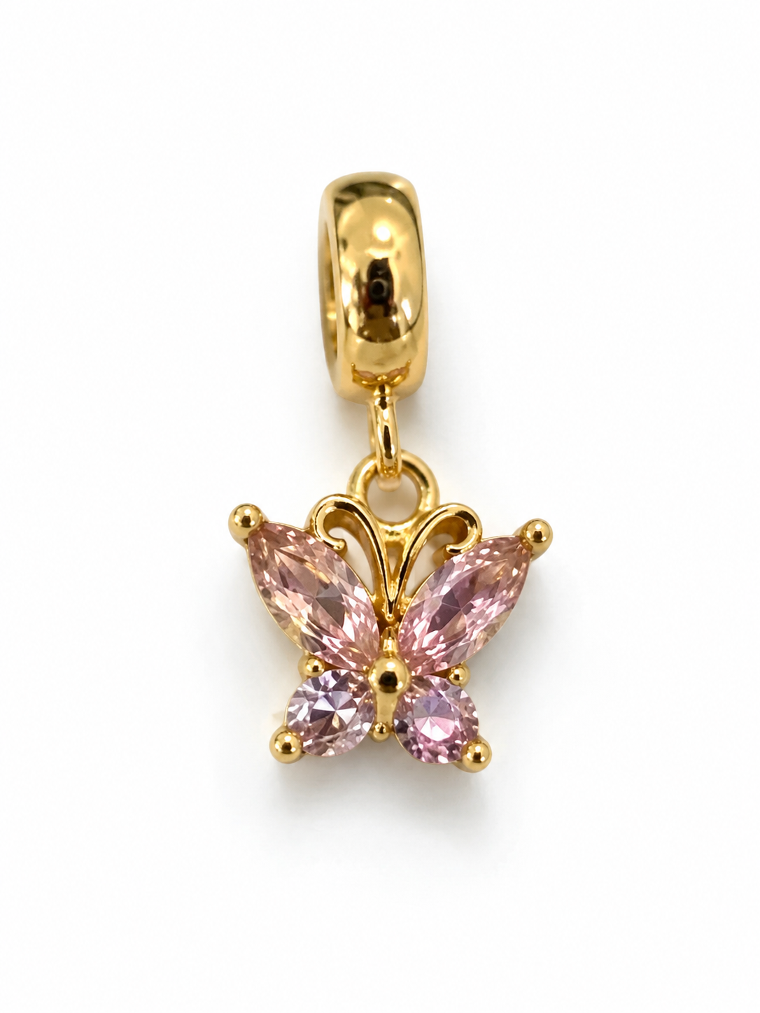 Charm mariposa rosa