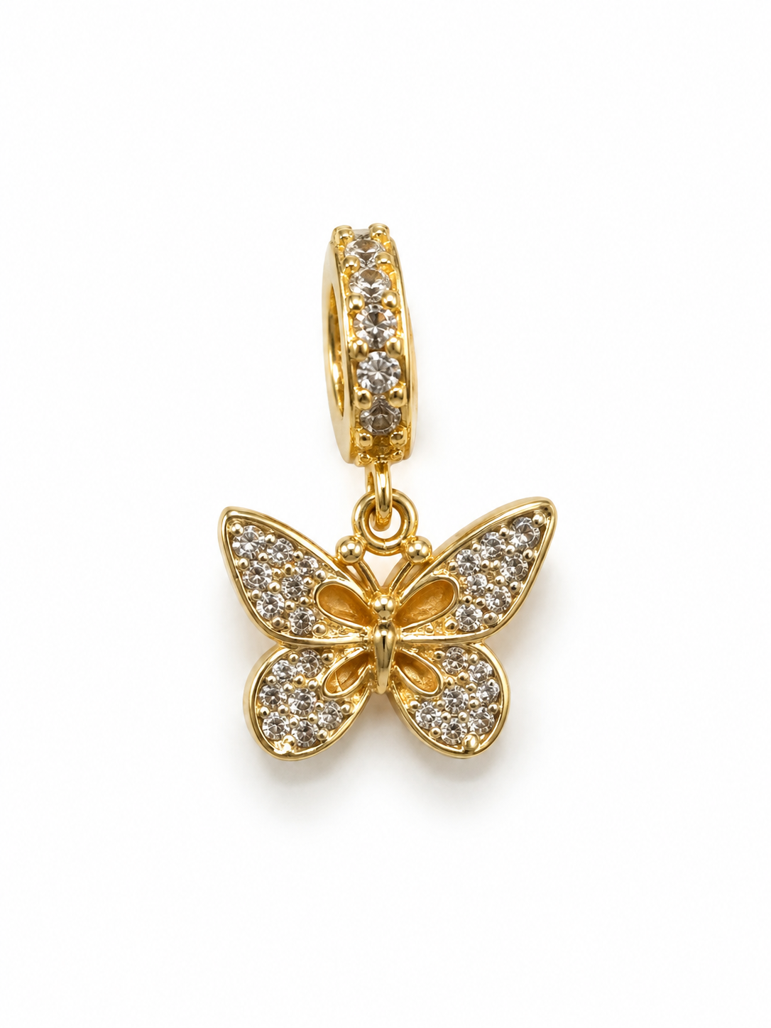 charm de maripoa con detalle amarillo y zirconias