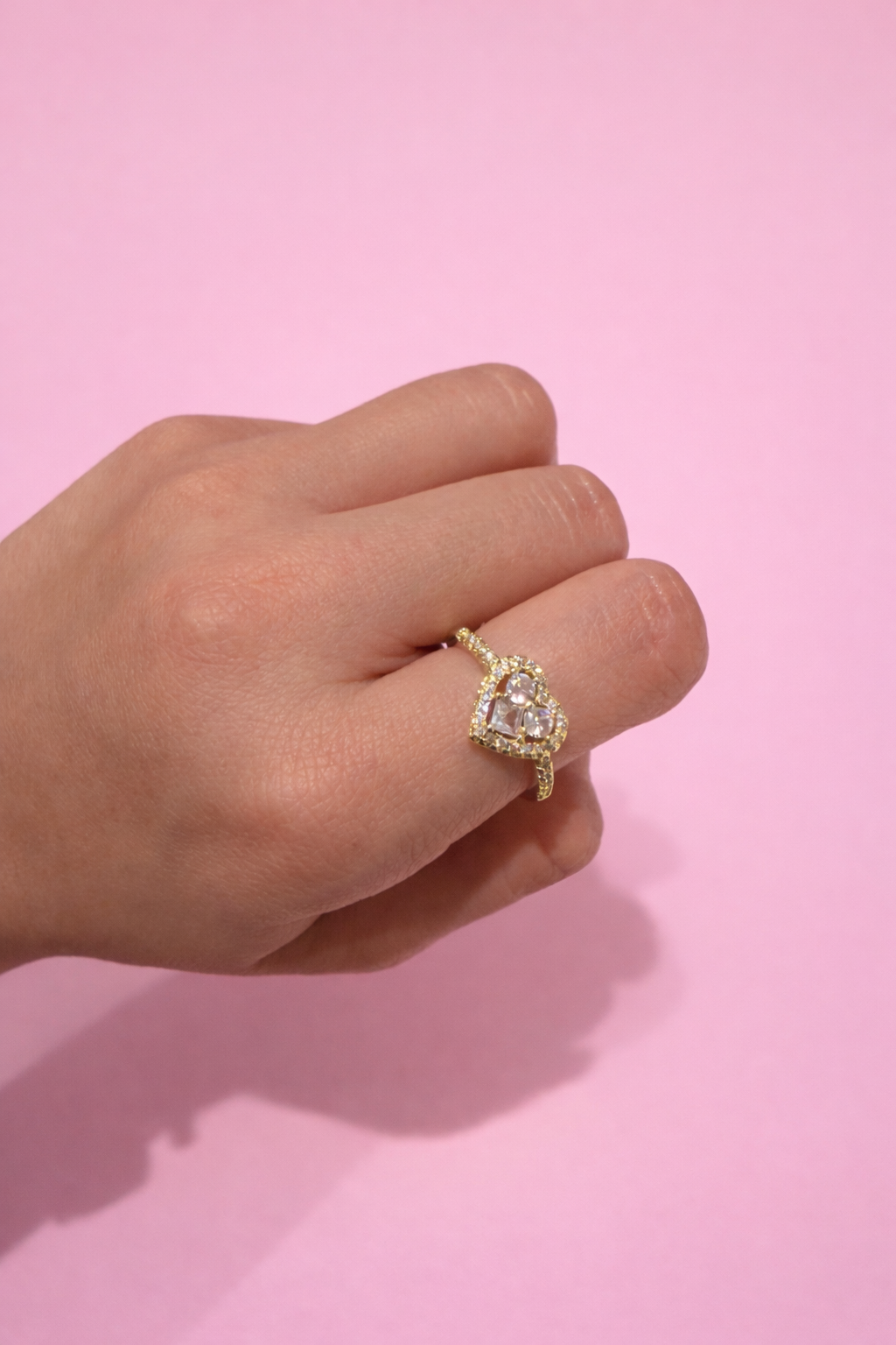 Anillo corazón cristal