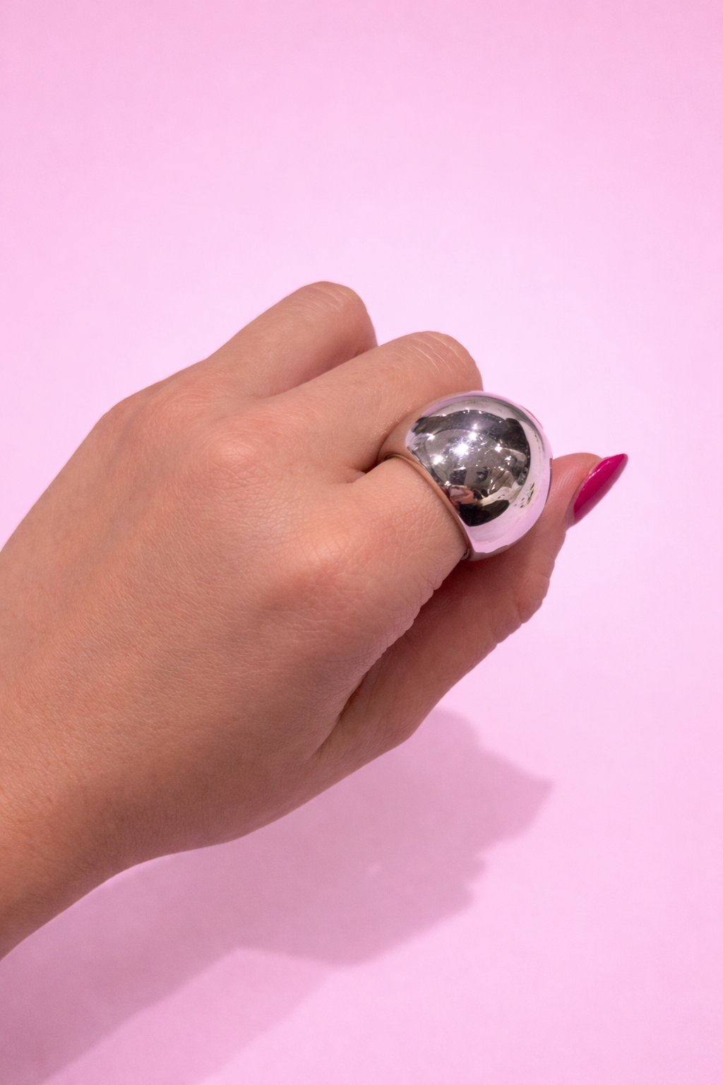 Anillo chunky plateado
