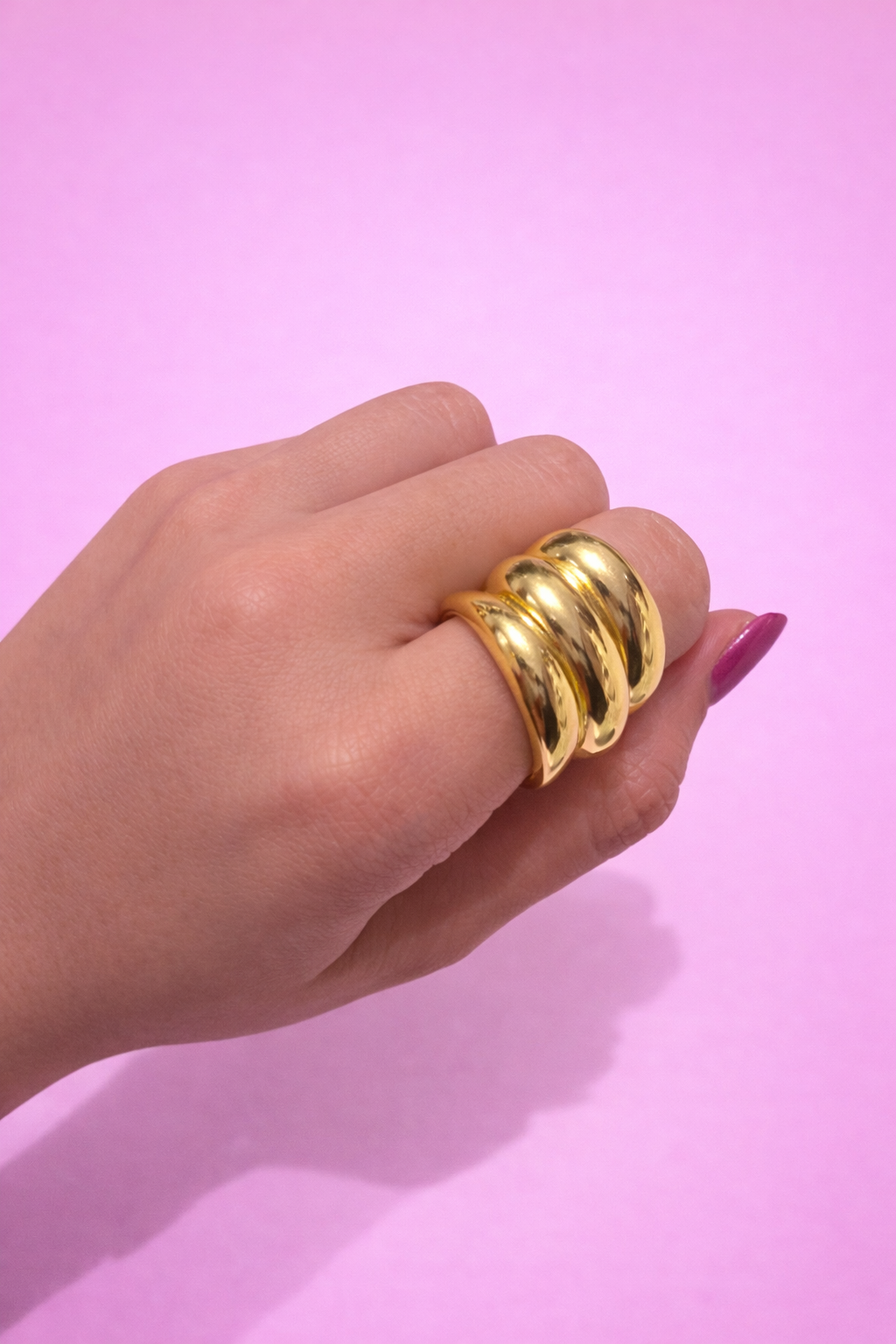 Anillo chunky triple
