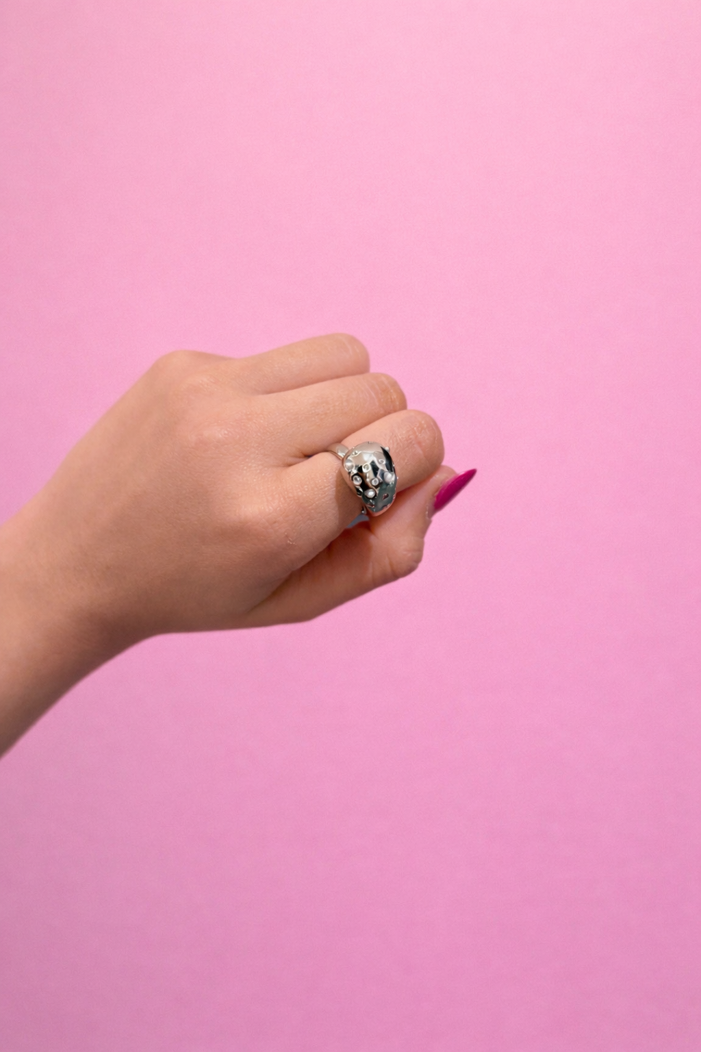 Anillo globo con zirconias