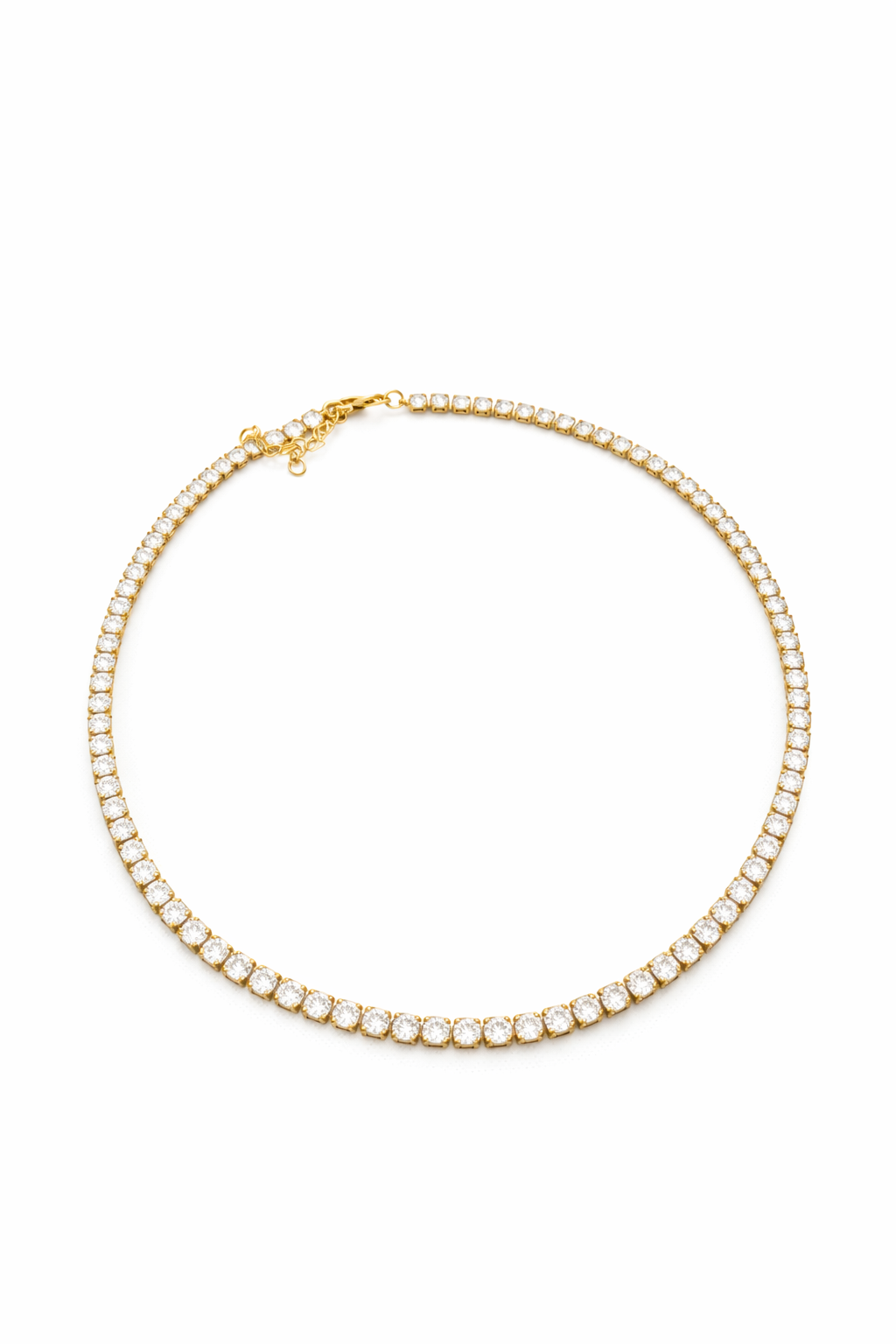 Collar tipo tennis fondo dorado