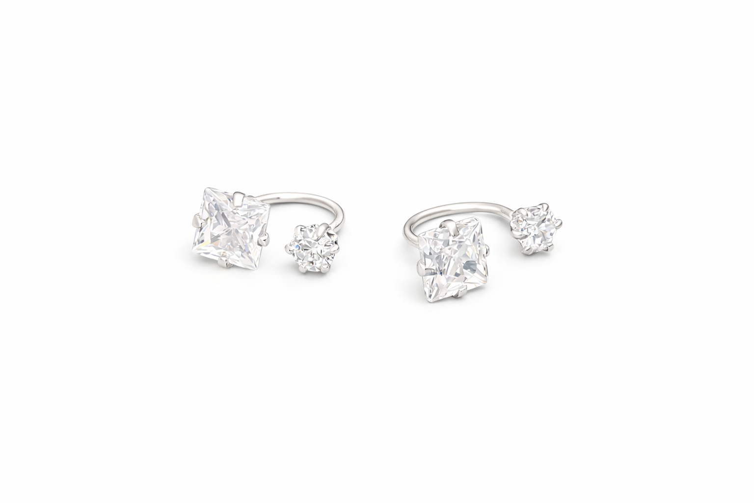 aretes cuadrado tipo telefono .925