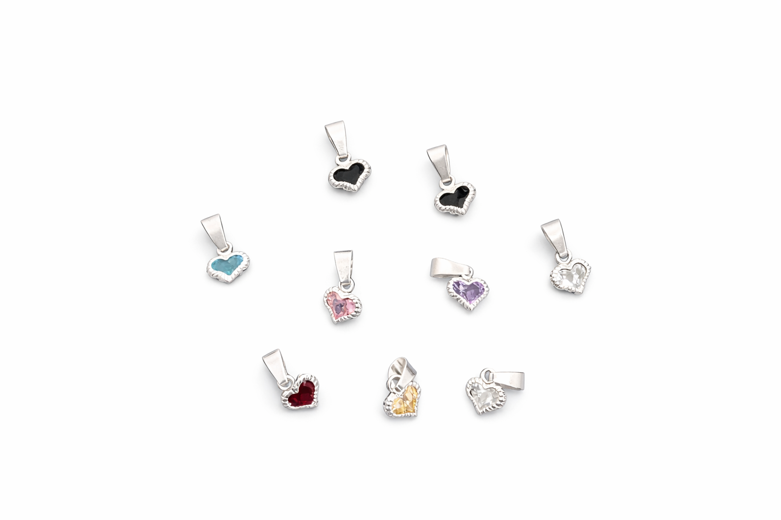 Dije plata .925 mini corazon colors