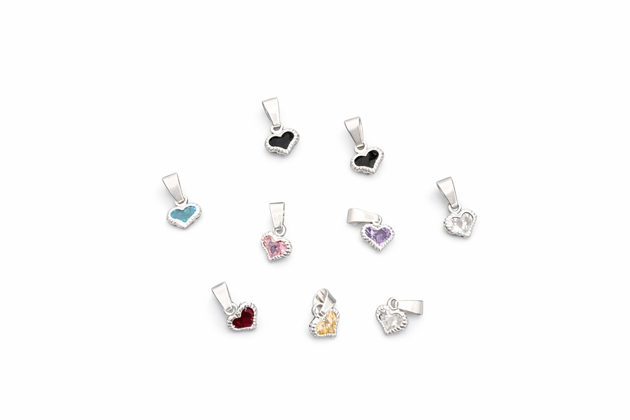 Dije plata .925 mini corazon colors