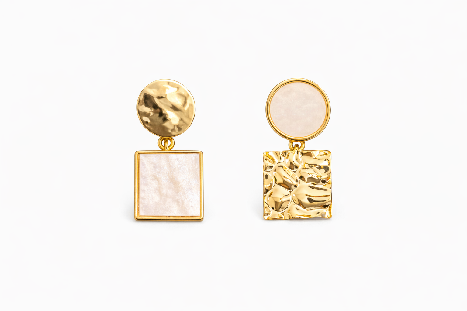 Aretes chunky largos geometricos