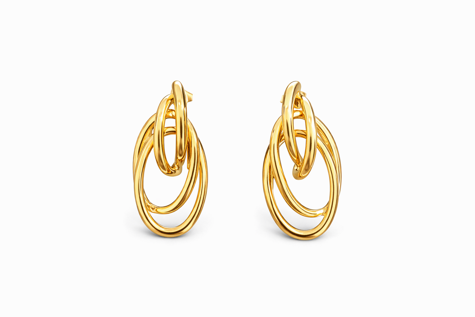 Aretes ovalados cadena