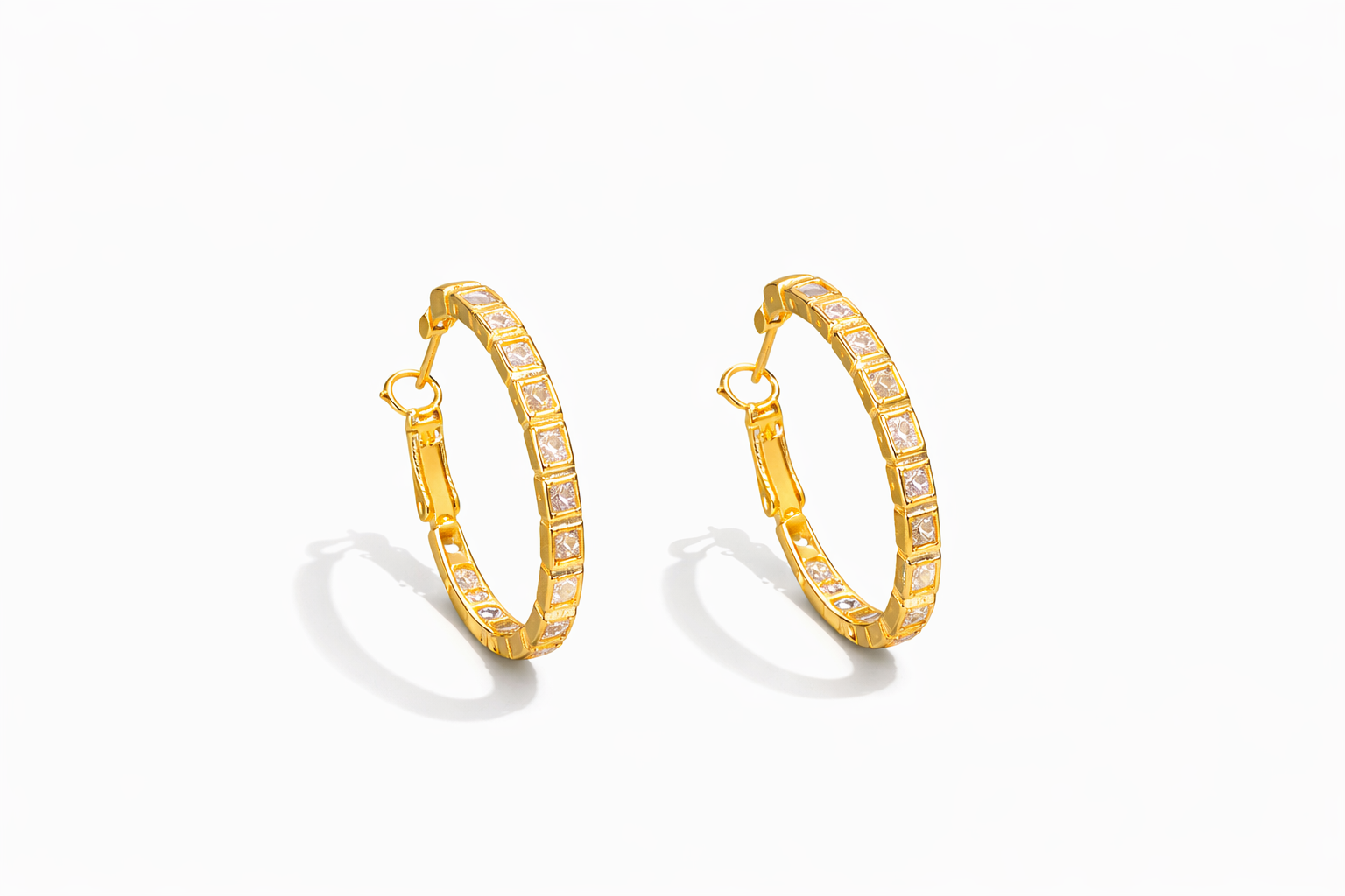 Arracadas zirconia chapa de oro