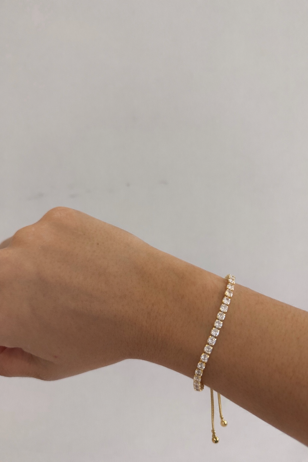 Pulsera tipo tennis zirconia cuadrada