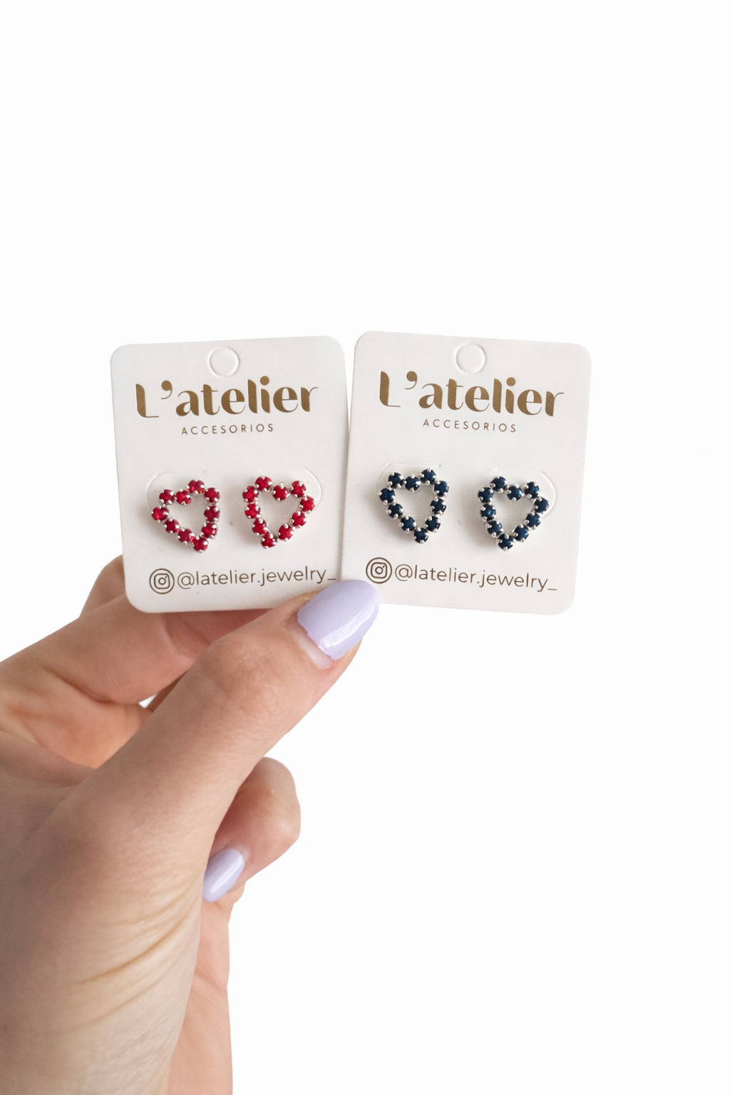 broquel corazon zirconias plata .925