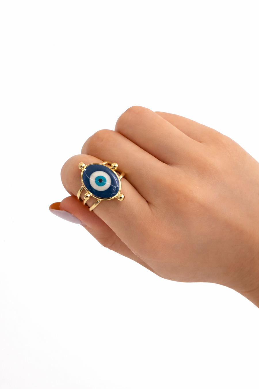 Anillo ojo turco chapa de oro