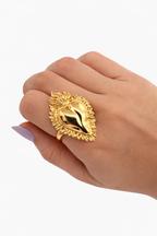 Anillo corazon alargado