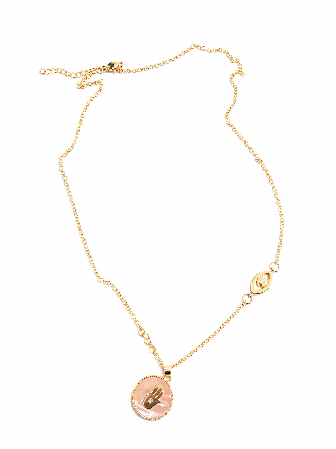 Collar protección chapa de oro y zirconia