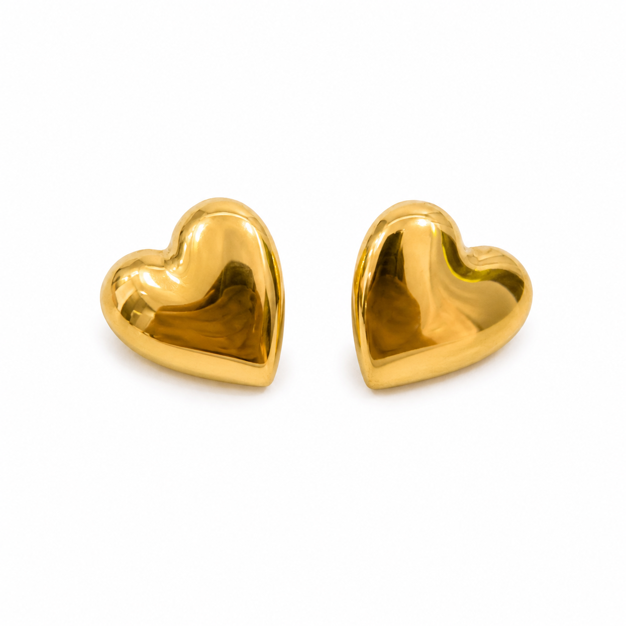 Aretes corazón liso