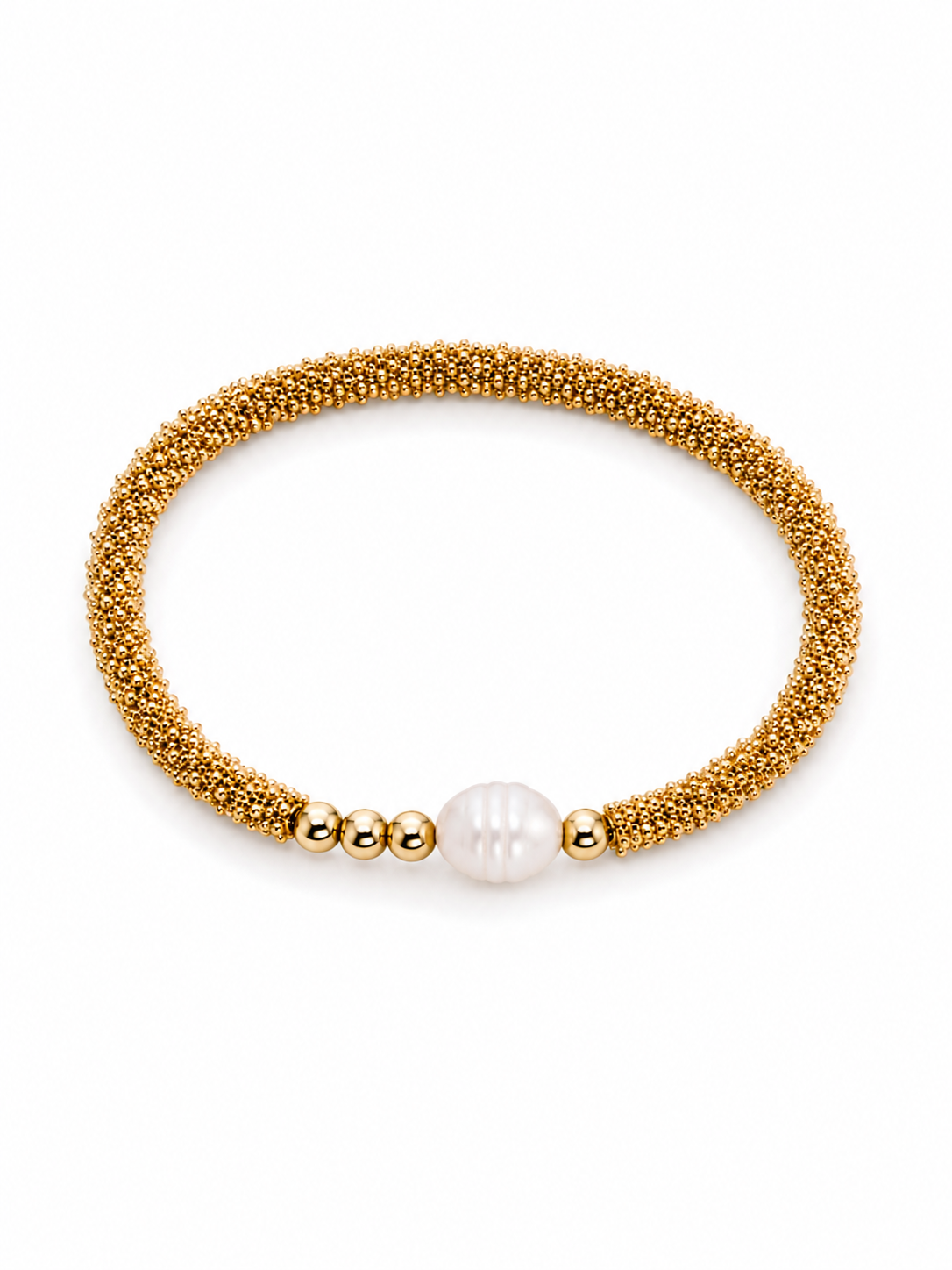 Pulsera elástica ajustable cuentas flor