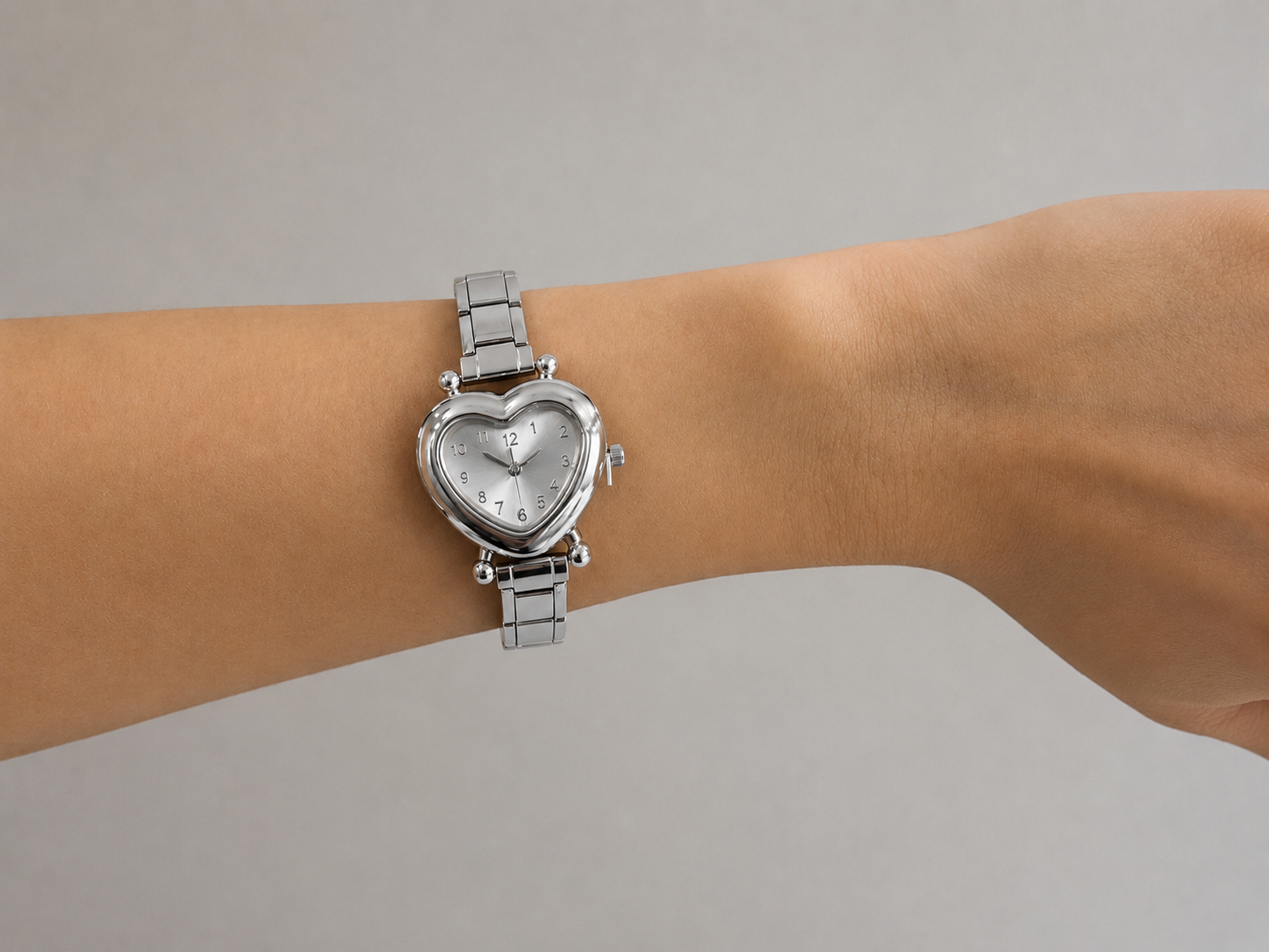 Reloj eslabón italiano plateado
