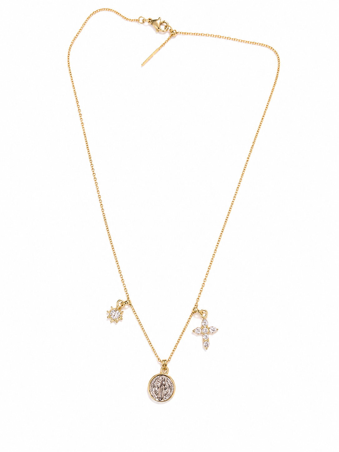 Collar ajustable con cruz y medalla de san Benito