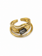 anillo ajustable cristal rectangulas