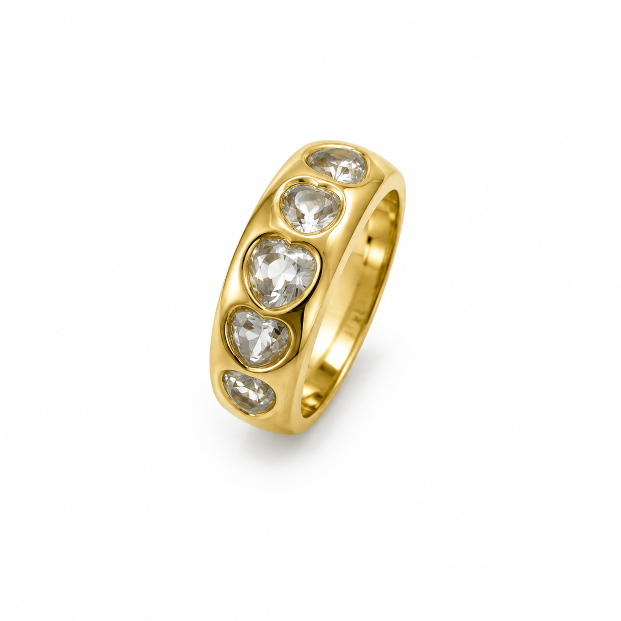 Anillo cristales en forma de corazón