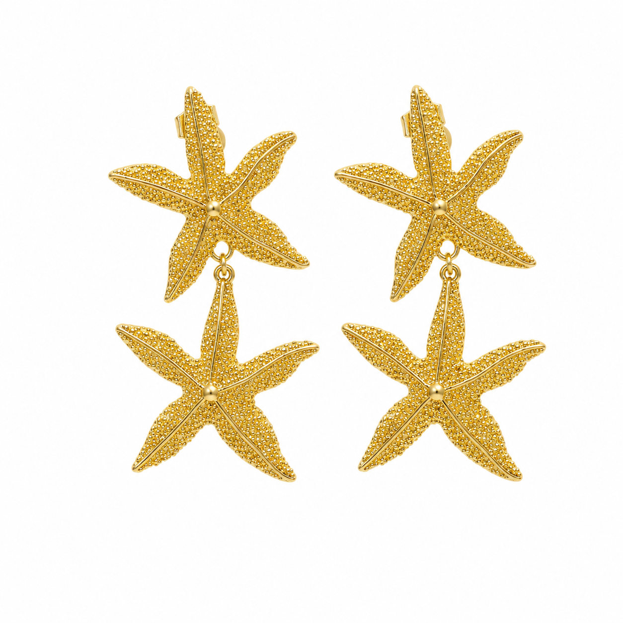 Aretes largos estrella de mar