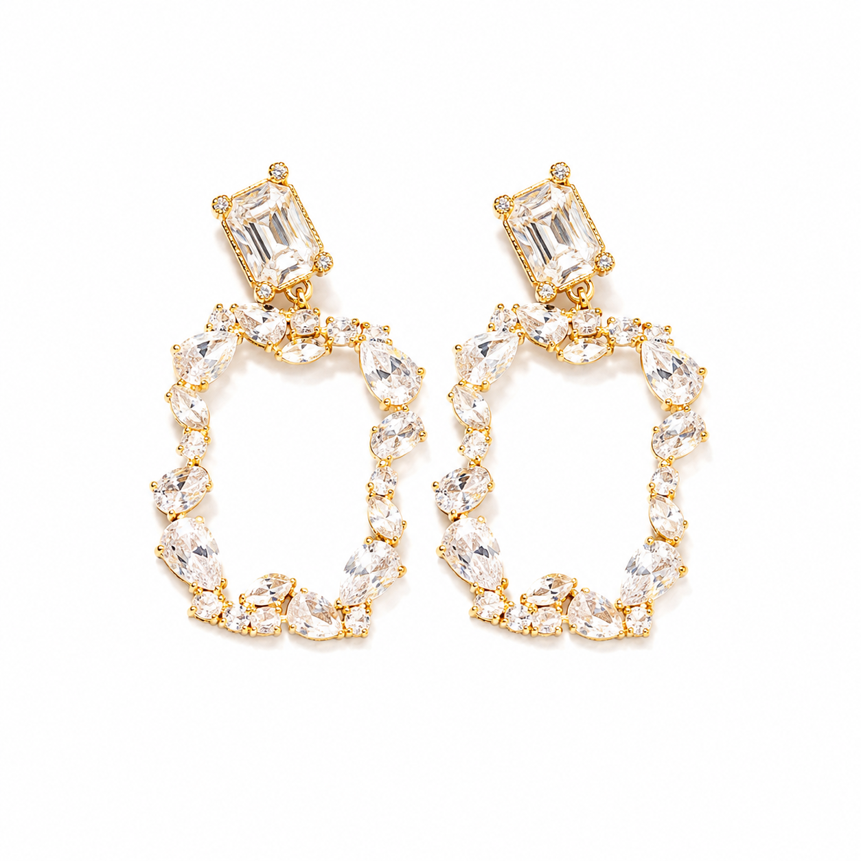 Aretes cuadrados zirconias