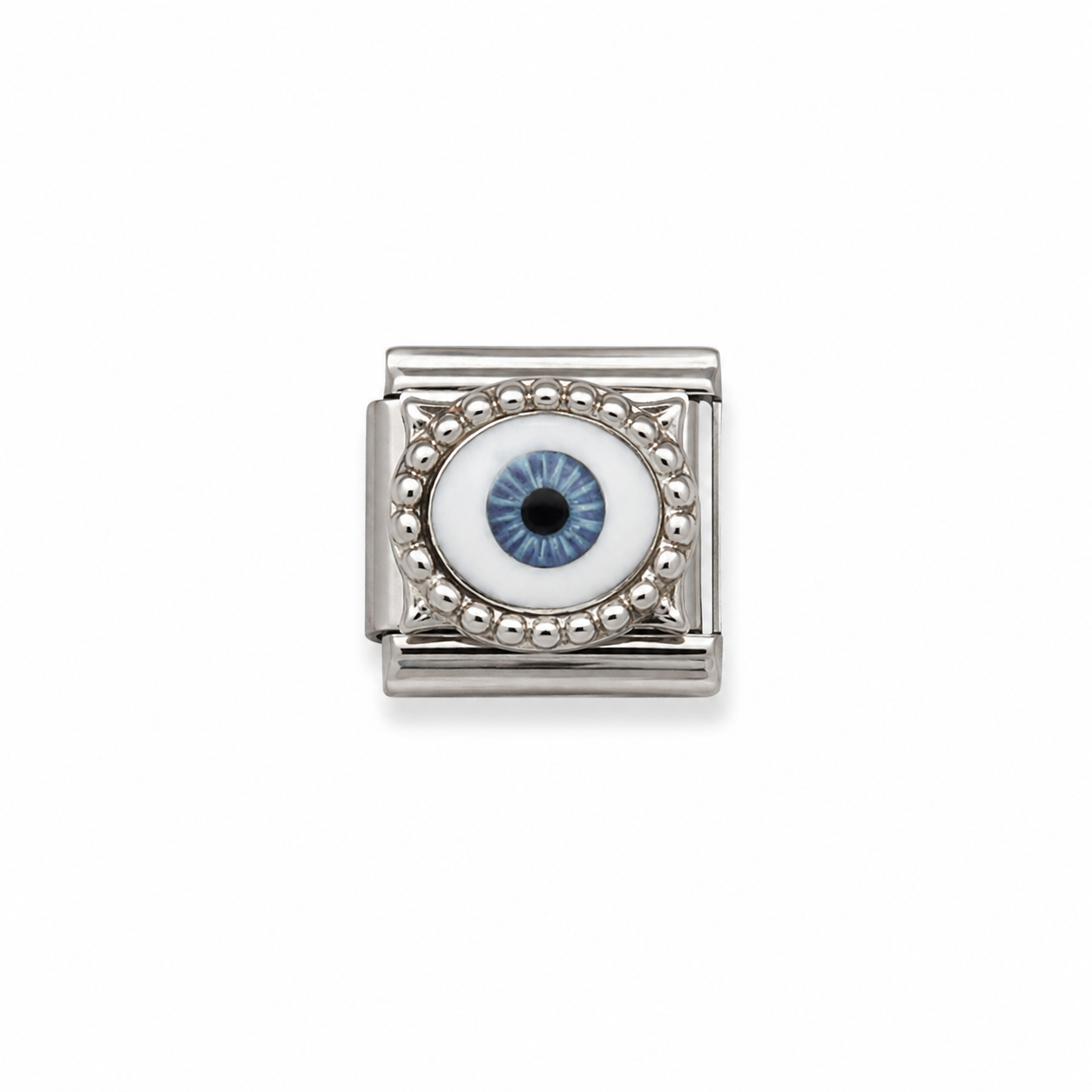 Charm italiano ojo plateado