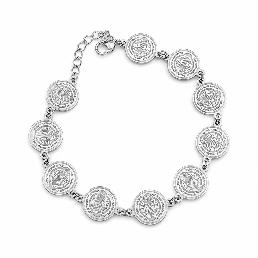 Pulsera con medallas de san Benito