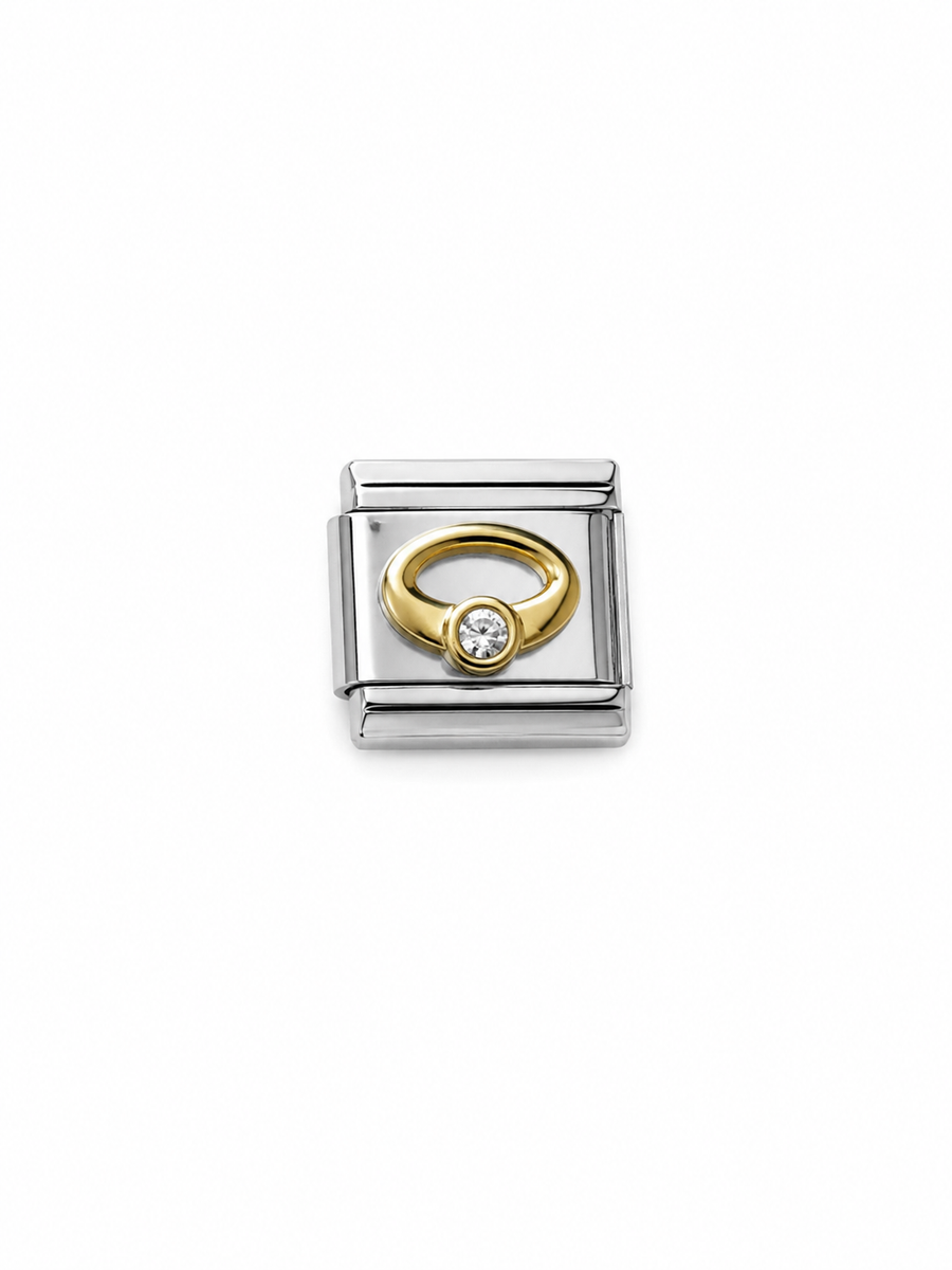 Charm italiano anillo con brillito