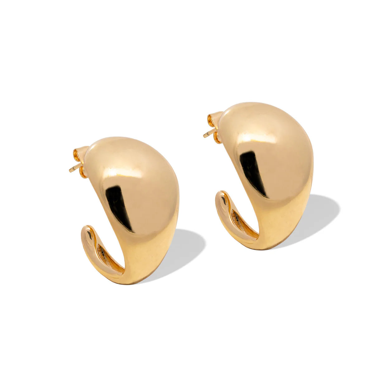 Aretes bold chapa de oro